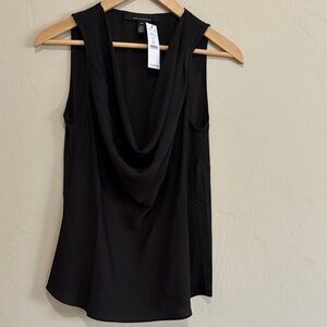 White House Black Market Black Cowl Neck Shell